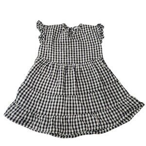 Madden Girl Girls Black & White Check Ruffled Dress 3T